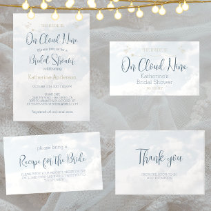 Blauw op Cloud Nine Elegant Vrijgezellenfeest Part Kartonnen Onderzetters