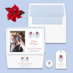 Cartes Pour Fêtes Annuelles Élégant Ginger Jar Joyeux vacances Photo de famill