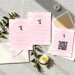 Carte D'accompagnement Registre de Fête des mariées rose rose rose rose r