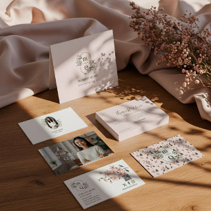 Carte De Visite Élégante marque de logo de Monogram Botanical