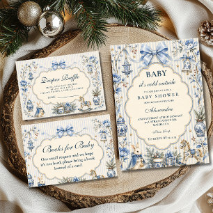 Invitation Baptême de bébé Noël de conte de fée vintage
