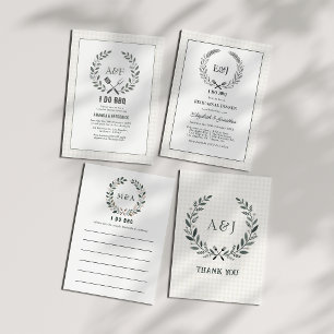 Carte De Remerciements Mariage Monogramme Rustique Je Fais un BBQ
