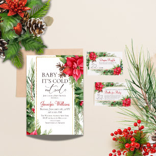 Baby zijn koude buiten dennenboom winterse Baby sh Kaart