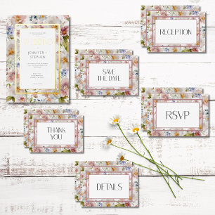 Save The Date Rustique Pastel Avril Aquarelle Mariage Floral