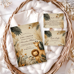 Neutrale Safari Bos Baby Shower Servet