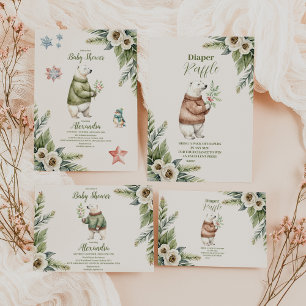 Invitation Baby shower de Noël d'hiver Woodland