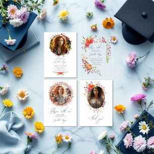 Invitations En Acrylique Blossom avec moi Fleur sauvage Graduation Party