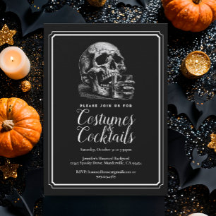 Sweatshirt Costume et cocktails Halloween crâne gothique