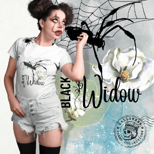 Tapis De Souris Collection de timbres d'Halloween "Veuve noire"