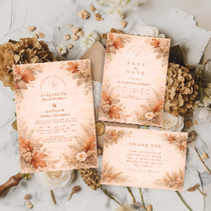 Invitation Mariage Automnal Floral Chaleureux