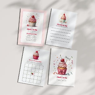 Carte De Remerciements Cerise sur le Gâteau Baby Shower