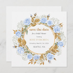 Signe De Table Rose bleu baisé d'or