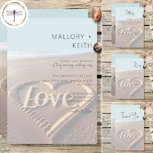 Cartons Réponse Plage moderne avec Coeur Vellum Style Mariage