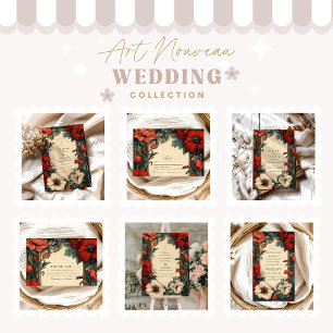 Invitation Mariage floral classique Art nouveau