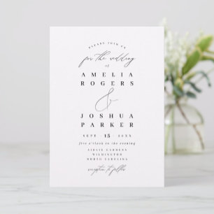 Invitation Mariage de calligraphie moderne minimaliste
