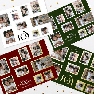 Cartes Pour Fêtes Annuelles Noël 9 Photo Collage JOIE Moderne