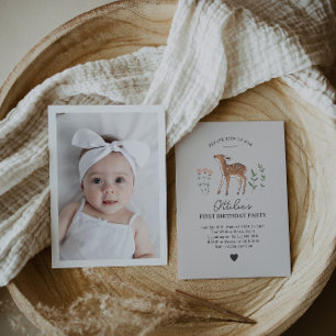Fleurs de bois photo Invitation d'anniversaire