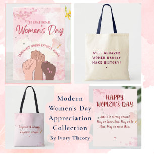 Carte Postale Fête des Femmes Florale Aquarelle Rose Moderne