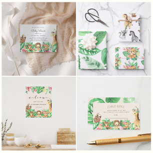 Cute Safari Animaux Baby shower Invitation
