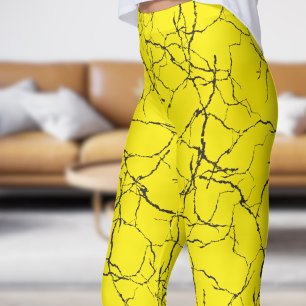 Chic Blauwgroen en zwart breukpatroon Leggings
