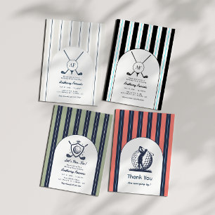 Marineblauw, Wit & Saliegroen Preppy Country Club  Kaart