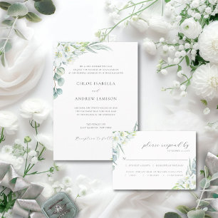 Invitation Chloe Simple Elegant Vert Mariage chrétien
