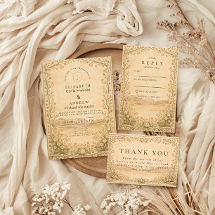 Cartons Réponse Célébration Botanique du Désert Rustique