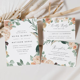 Invitation Boho Blooms   Mariage floral moderne