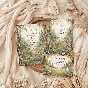 Carte De Remerciements Mariage dans la forêt enchantée