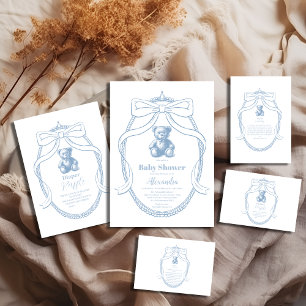 Invitation Élégant Baby shower d'ours en peluche français