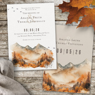 Invitation Elégant paysage de montagne d'automne rustique mar