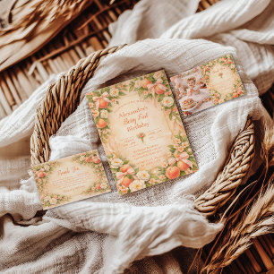 Serviette En Papier Jardin de Pêchers Floral Premier Anniversaire 1er 