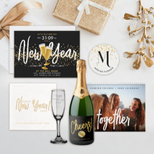 Glam Modern Script Bonne année Entreprise du Nouve