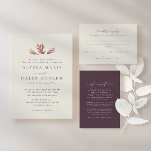 Feuilles automautomne menu réception mariage