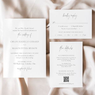 Cartons Réponse Chloe Grey Mariage élégant