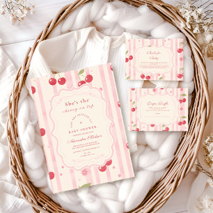 Serviette En Papier Cerise Coquette unique sur le Baby shower supérieu