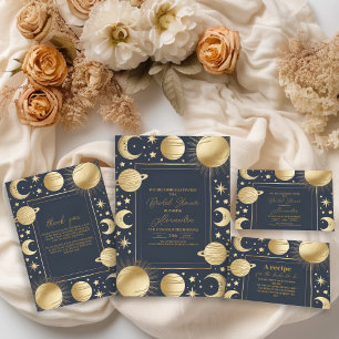 Invitation Fête des mariées de la lune de croissant céleste d