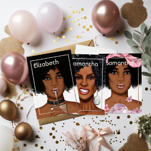 Invitation En Aluminium Soeur Bunny Afro fête d'anniversaire