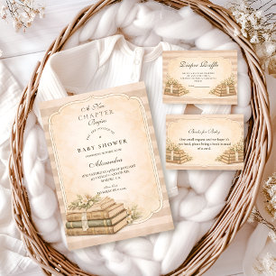 Invitation Un Nouveau Chapitre Fête Baby Vintage Books