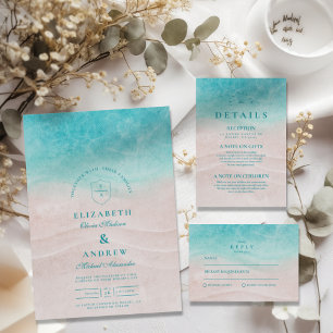 Save The Date Watercolor Mariage de plage tropicale