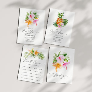 Carte De Remerciements Tropical Miss to Mrs Baby Shower