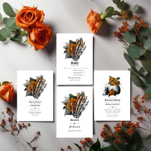Invitation Dîner de répétition gothique orange et noir