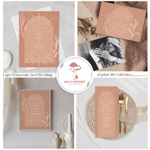 Invitation Tout En Un Arc de terre Mariage Botanique QR RSVP