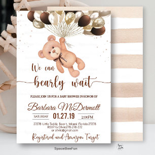 Save The Date Teddy Bear Baby shower Nous pouvons à peine attend