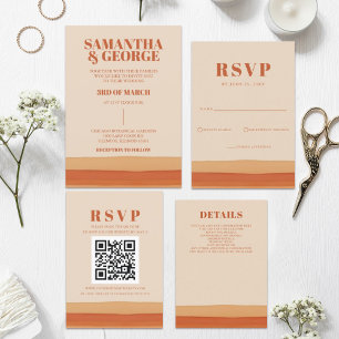Programme Rétro Aquarelle Stripes Terracotta Orange Mariage
