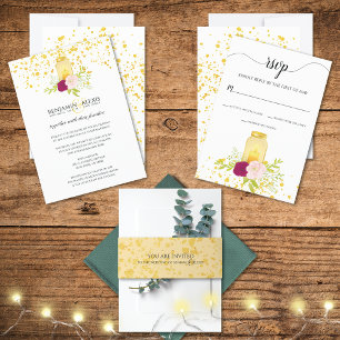 Invitation Roses aux bougies Parties scintillant Mariage roma