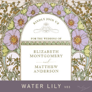 Vintage Wedding Invitations Art Nouveau par Mucha