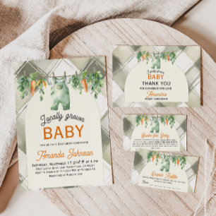 Carte De Remerciements en vichy Ligne De Vêtements Baby shower Cultivé Lo