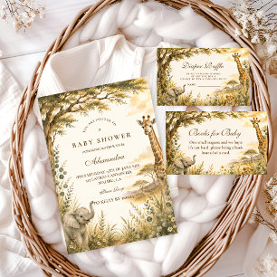 Serviette En Papier Baby Shower Fille Safari Botanique