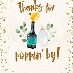 Invitation Bouteilles Poppin Genre Neutral Baby shower Coed